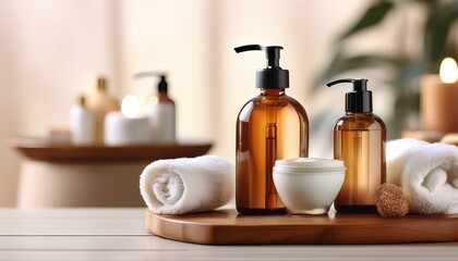close up skincare products in med spa