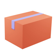 3D Rendering of Cardboard Shipping Box