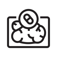 Fototapeta premium antibiotics free black line icon for digital and print projects.