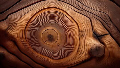 close up wooden log with concentric rings