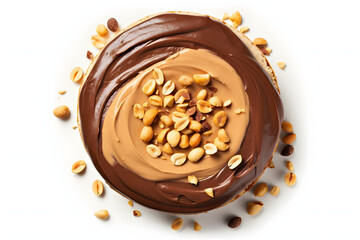 Peanut butter and chocolate swirl with peanuts