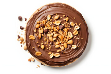 Cookie with chocolate and peanut topping