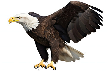 Eagle standing ready to fly