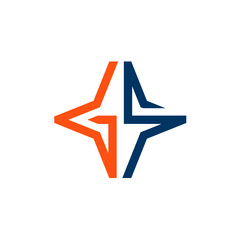 Modern Dual-Color Star Logo Design