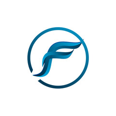 Letter F Wave Logo Design