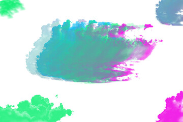 Abstract colorful paint splash isolated on transparent background