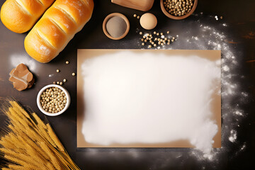 Baking ingredients recipe background