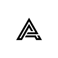 Minimalist Geometric Letter A Logo Design
