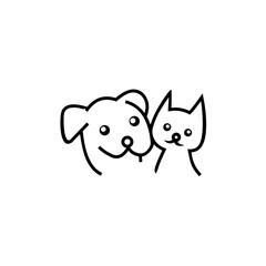 Minimal Pet Logo Design — Dog and Cat Line Art