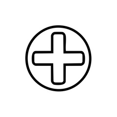 Obraz premium Medical or Healthcare Symbol, Simple Cross Icon, within a Circle