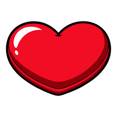 Red heart vector illustration for valentine's day love and romance graphic design element icon