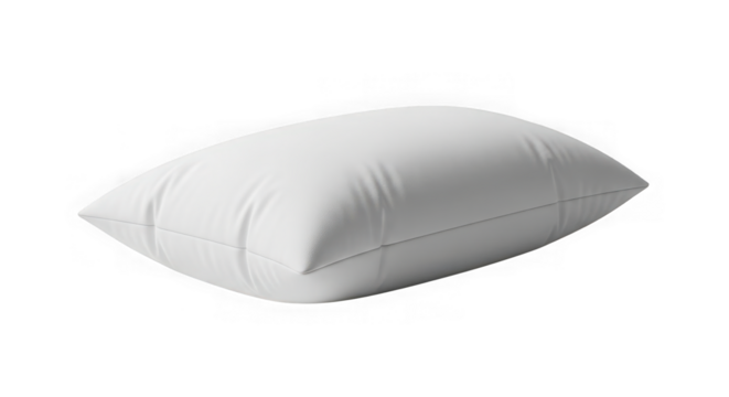 White pillow isolated on transparent background for sleeping and resting head