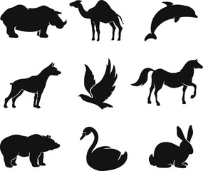 animals silhouettes vector