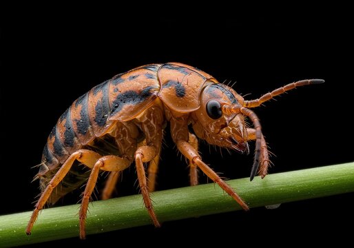 Intricate macro photograph of a fascinating terrestrial invertebrate showcasing its robust chitinous exoskeleton and complex jointed appendages ,chitin ,research ,species