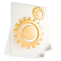 Icono 3D Configuración, automatización, procesos técnicos o documentación de sistemas.