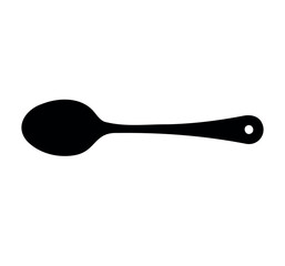 Vector spoon on white background. spoon silhouette vector flat illustration design.
