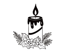 Christmas candle vector