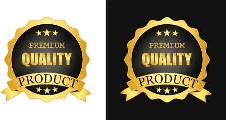 premium quality product golden label design
