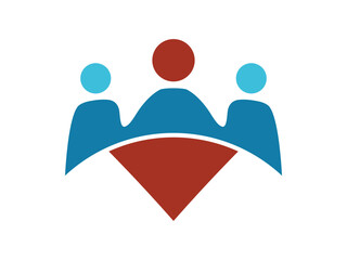 Group People Arrow Icon, Teamwork Direction Symbol, Business Leadership and Growth Concept Illustration