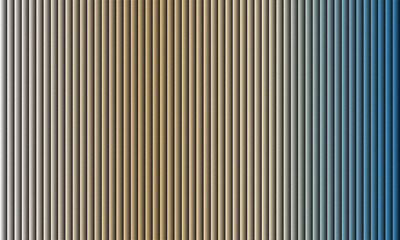 Obraz premium Abstract vertical ribbed texture transitioning from silver to gold and then to blue