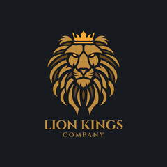Modern luxury silhouette of lion company logo design