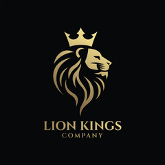 Modern silhouette of lion company logo design