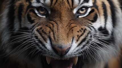 Fierce tiger roaring in captive environment wildlife photography close-up perspective animal behavior nature's majesty