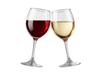 Two Wine Glasses Clinking Together isolated on a transparent background 1