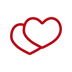 Heart clip art design on plain white transparent isolated background for card, shirt, hoodie, sweatshirt, apparel, tag, mug, icon, poster or badge