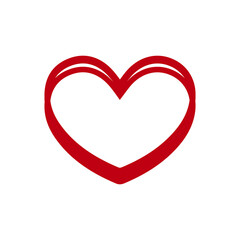 Heart clip art design on plain white transparent isolated background for card, shirt, hoodie, sweatshirt, apparel, tag, mug, icon, poster or badge