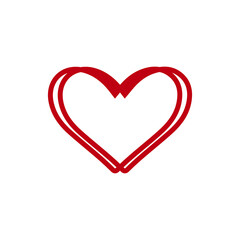 Heart clip art design on plain white transparent isolated background for card, shirt, hoodie, sweatshirt, apparel, tag, mug, icon, poster or badge