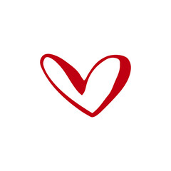 Heart clip art design on plain white transparent isolated background for card, shirt, hoodie, sweatshirt, apparel, tag, mug, icon, poster or badge