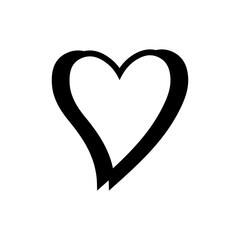 Heart clip art design on plain white transparent isolated background for card, shirt, hoodie, sweatshirt, apparel, tag, mug, icon, poster or badge