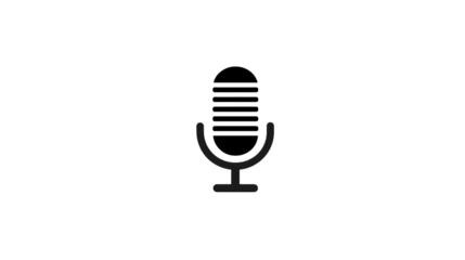 Vintage microphone isolated on transparent background