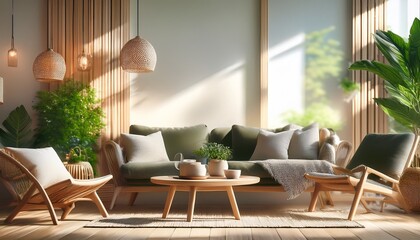 a relaxing scene depicting leisure time activities featuring comfortable furniture and serene surroundings cozy atmosphere daydreaming