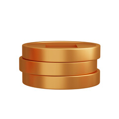 3D Rendering chinese new year decoration, Stack of Gold Chinese Coins