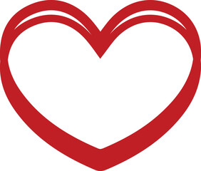 Heart clip art design on plain white transparent isolated background for card, shirt, hoodie, sweatshirt, apparel, tag, mug, icon, poster or badge