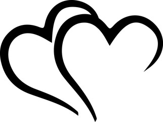 Heart clip art design on plain white transparent isolated background for card, shirt, hoodie, sweatshirt, apparel, tag, mug, icon, poster or badge