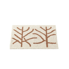 Luxury Floral Abstract Carpet with Green Leaf, Pink & Beige Pattern – Modern Interior Rug Design