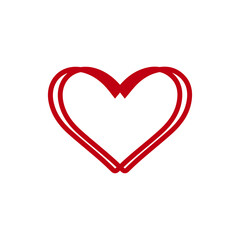 Heart clip art design on plain white transparent isolated background for card, shirt, hoodie, sweatshirt, apparel, tag, mug, icon, poster or badge