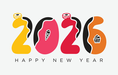
Happy New Year 2026 Vector Illustration Modern, High Resolution, Greeting, Stylish, Elegant