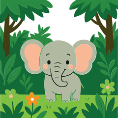 baby elephant in the jungle