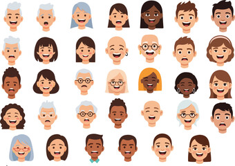 Human Emotion Expression Avatars — UX Character Heads for Reactions, Support & Messaging