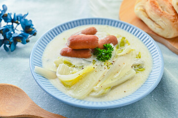野菜とウインナーのクリーム煮