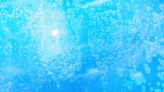 Carbonated Drink Fizzing Extreme Close-Up