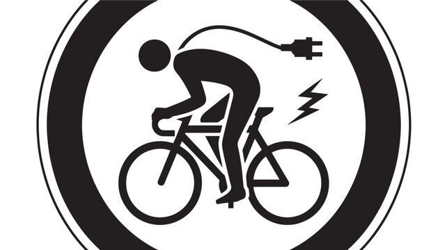 black electric bicycle sign clip art preview