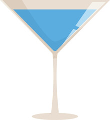 Refreshing blue cocktail served in elegant martini glass, perfect for celebrating happy hour