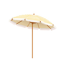 “Striped Beach Umbrella with Wooden Pole – Elegant Outdoor Sunshade for Patio, Garden, Poolside, and Summer Beach Days