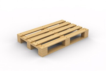 3D render of a light wooden shipping pallet, isolated on white background