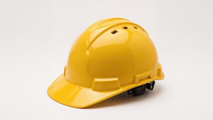Fototapeta premium Yellow construction helmet used for safety and protection in construction sites.